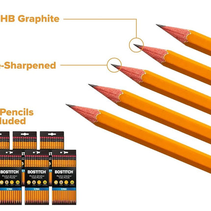 Bostitch Office Premium Pencils #2, Pre-Sharpened, American Cedar Wood, HB Graphite, Bulk 72-Pack