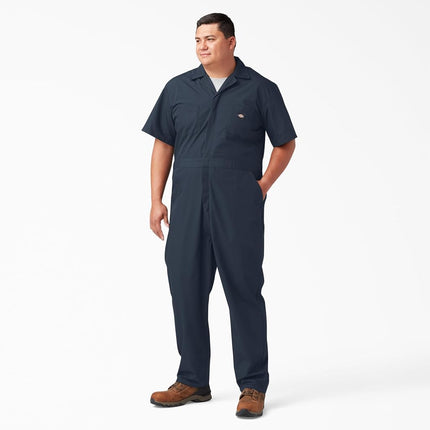 Dickies Mens Short Sleeve Coveralls, Dark Navy, L Big Tall