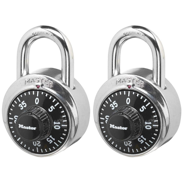 Master Lock 1500T Locker Lock Combination Padlock, Black, 2 Pack