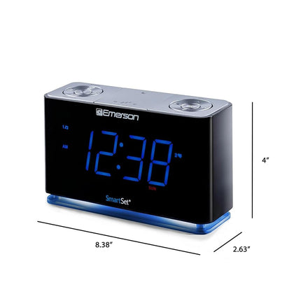 Emerson Radio CKS1507 Smartset Alarm Clock Bluetooth USB