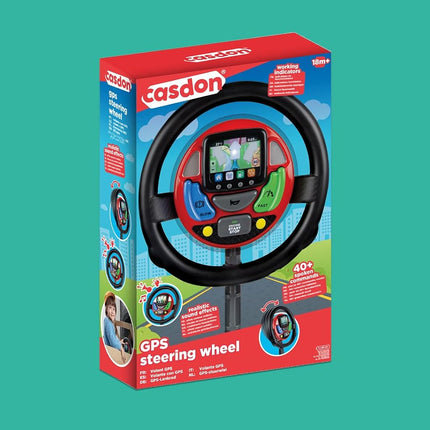 Casdon Sat Nav Steering Wheel | Toy Steering Wheel for Children Aged 3+ | Provides Endless Excitement with Spoken Commands and Motoring Sounds!