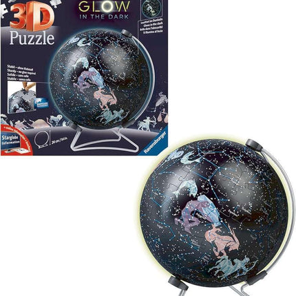 Ravensburger Star Globe Glow in The Dark 3D Jigsaw Puzzle for Kids and Adults Age 6 Years Up - 180 Pieces - No Glue Required