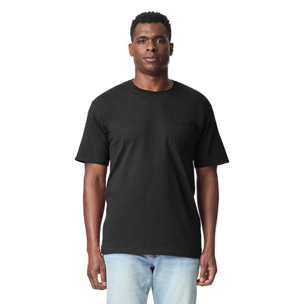 Gildan Adult DryBlend Workwear T-Shirts with Pocket, 2-Pack, Black, XL