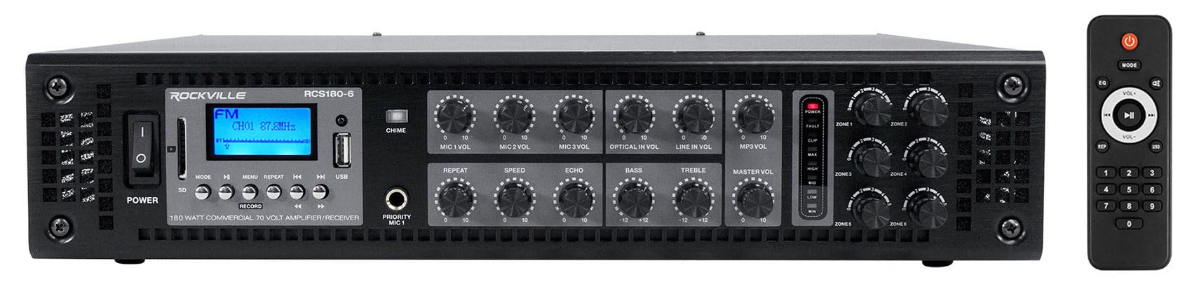 Rockville RCS180-6 180 Watt 6 Zone 70V Commercial/