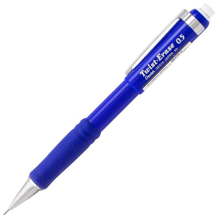 Pentel Twist-Erase III Mechanical Pencil, (0.5mm), Fine Line, Blue Barrel, Pack of 4 (QE515BP4C)