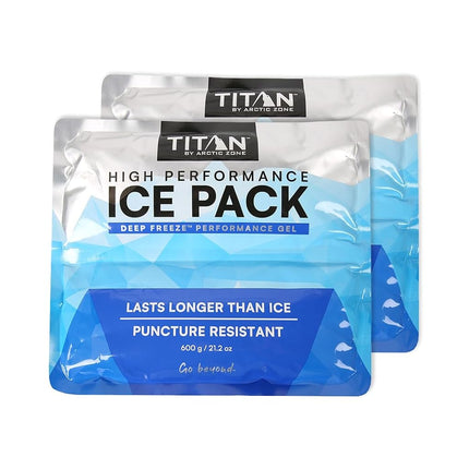 Arctic Zone Titan Deep Freeze High Performance Ice Pack for Lunch Box or Cooler, Set of 2 - 600 grams each, (5-88600-00-1E)