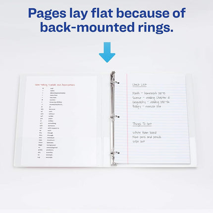 Avery Durable View Binder, 1/2 inch Slant Rings, 120-Sheet Capacity, DuraHinge, White, Case Pack of 12 (17002)