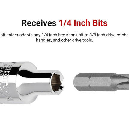 TEKTON 1/4, 3/8, 1/2 Inch Drive Magnetic Hex Bit Holder Set (3-Piece) | SHA99021