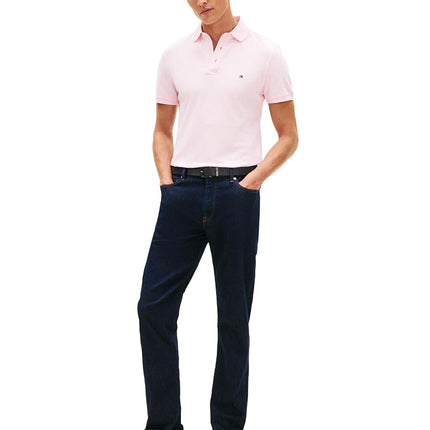 Tommy Hilfiger Men's 1985 Slim Short Sleeve Polo, Pink Lily Large
