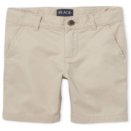 The Children's Place Boys' Chino Shorts, Sandwash Single, 4 Husky