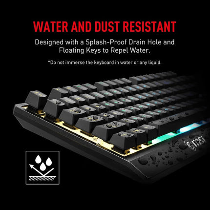 MSI Vigor GK30 RGB Gaming Keyboard, 6-Zone RGB Lighting, Water Repellent & Splash-Proof, Mechanical-Like Plunger Switches, Black