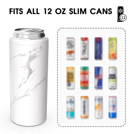 TILUCK Skinny Can Cooler, Stainless Steel Insulated Slim Cans, 12 oz