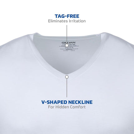 Gildan Men's 1103 cm Undershirt, White (Pack of 6), S