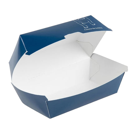Bio Tek 6.7 x 3.5 x 3.5 Inch Clamshell Food Containers, 100 Disposable Sandwich Containers - Hinged Lid, Tab-Lock Closure, Frenchie Paper Hot Dog Containers, Greaseproof - Restaurantware