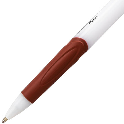 Pentel GlideWrite Ballpoint Pen with TechniFlo Ink, (1.0mm) Medium Line, Brown Ink, Box of 12 Pens (BX910-E)