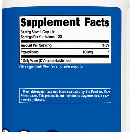 Nutricost Pterostilbene 100mg, 120 Capsules - Non-GMO, Gluten Free