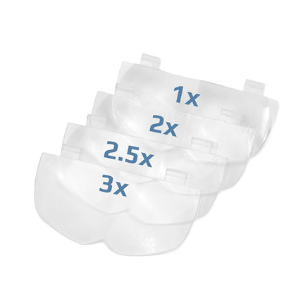 CARSON Unisex's CP-60 Pro Series MagniVisor Deluxe Headband LED Lighted Magnifier with 4 Different Lenses, Black, (1.5X, 2X, 2.5X, 3X)