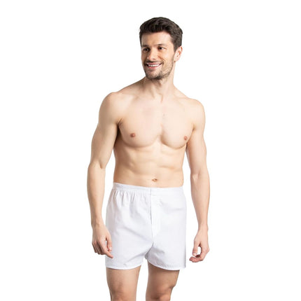 Ropa interior Fruit of the Loom de hombre, tipo bóxer tejido, multipack - Tejido, paquete de 5 unidades, blanco, talla S del Reino Unido