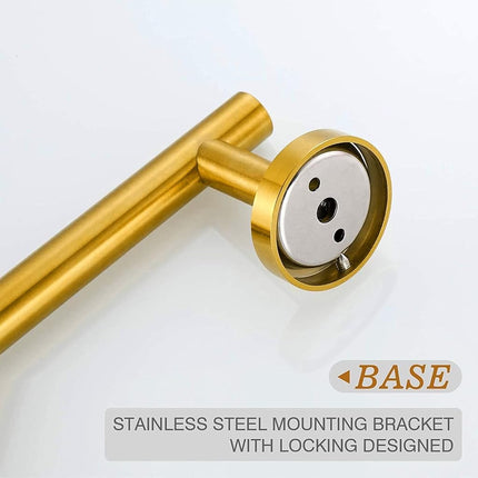 USHOWER 24-Inch Bath Towel Bar, Durable SUS304 Stainless Steel, Brushed Gold, Modern Style (Total Length 26 5/8-Inch)
