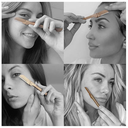 Hollywood Browzer - Dermaplaning and Hair Removal Tool - Duo GOLD (pack of 2)