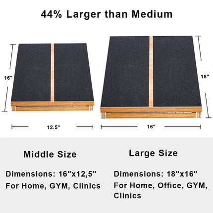 StrongTek Large Wooden Slant Board Adjustable Calf Stretcher Portable