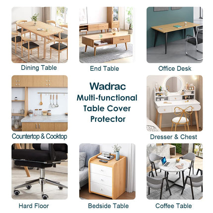 Wood Furniture Table Protector Cover Clear Plastic Tablecloth PVC Protector for Office Meeting Desk Topper Wipeable Waterproof Vinyl Rolled Wedding Birthday Party Table Protector Mat Pad Pads 42x100