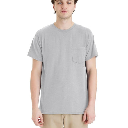 Camiseta de manga corta Hanes para hombre (paquete de 2), gris claro, XL, gris claro, grande