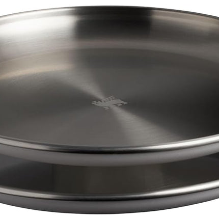 Batterie de cuisine Stanley Wildfare Pro 15 pièces en acier inoxydable avec poêle à frire de 22,2 cm et poignée pliable et verrouillable | Assiettes et ustensiles | Essentiels de camping