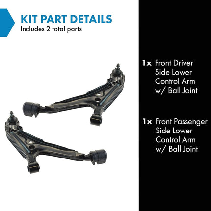 TRQ Front Left and Right Lower Control Arm with Ball Joint Set 2 Piece Compatible with 1991-1996 Infiniti G20