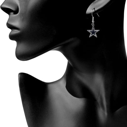 Siskiyou Sports NFL Dallas Cowboys Chrome Dangle Earrings