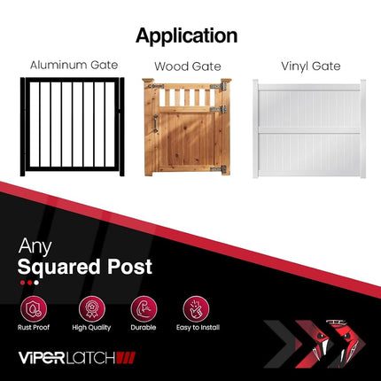Safetech Hardware ViperX1 Gravity Gate Latch | One-Sided Key Latch | 2 Independent Latching Hooks Single Key Lockable | Heavy Duty Gravity Latch for Vinyl, Wood, & Aluminum Gates - White
