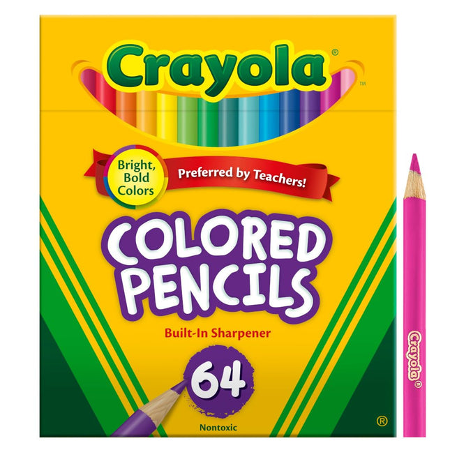 Crayola Mini Colored Pencils in Assorted Colors, Coloring Supplies for Kids, 64ct