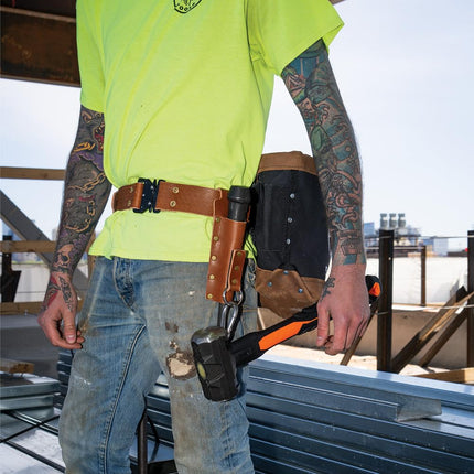 Klein Tools 5826M Leather Tool Belt with Quick-Release Buckle, 28-Inch to 36-Inch Waists, Medium