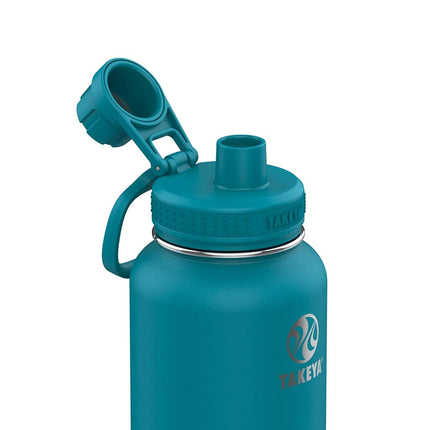 TAKEYA Actives 40 oz Vacuum Insulated Stainless Steel Water Bottle with Spout Lid, Premium Quality, Mystic Blue