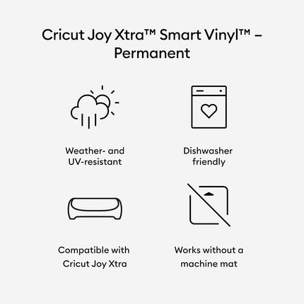 Cricut Joy Xtra Smart Permanent Adhesive Vinyl | 24.1 cm × 0.9 m | Metallic Silver | Self-Adhesive Vinyl Sheet | Ideal for Customising Mugs, Bottles, Labels, Signs & DIY Crafts