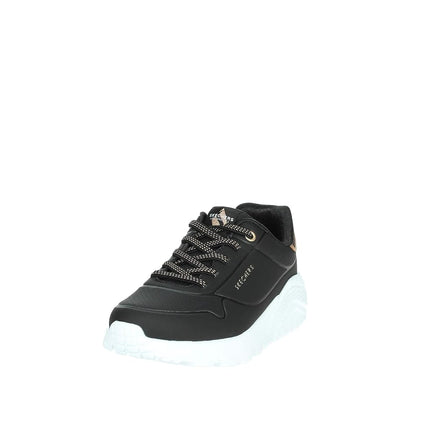 Skechers Girls' UNO Lite Trainer, Black/White, 12.5 UK Child