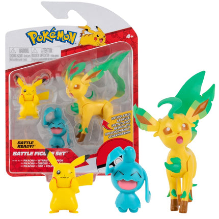 Pokemon PKW0178 3 Pack-Features 2 Pikachu, Wynaut 