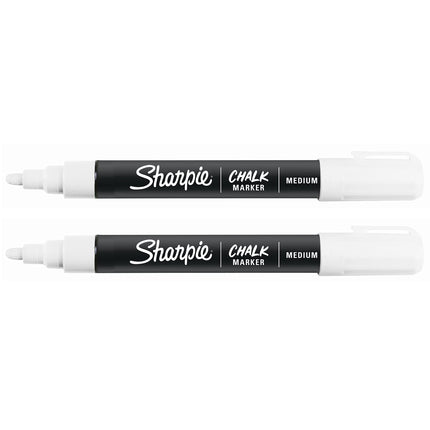 Marcador de tiza borrable en húmedo Sharpie, 2 unidades, blanco
