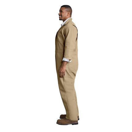 Red Kap Men's Twill Action Back Coverall with Chest Pockets Work Utility Outerwear, Khaki, 52 Tall
