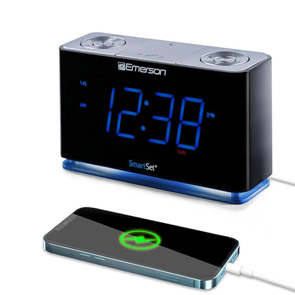 Emerson Radio CKS1507 Smartset Alarm Clock Bluetoo