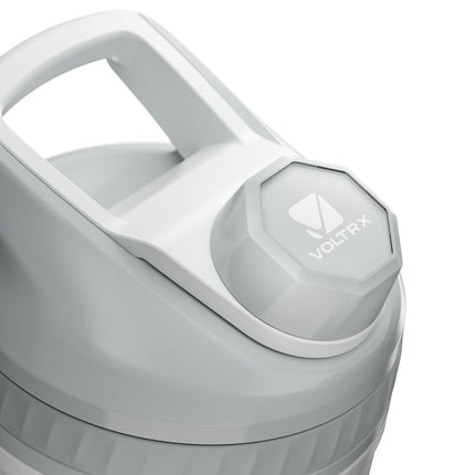 VOLTRX ChillMix Shaker Bottle Insulated Stainless Steel - USB C Rechargeable Electric Protein Shake Mixer, Shaker Cups for Protein Shakes and MealReplacement,(Ice White)