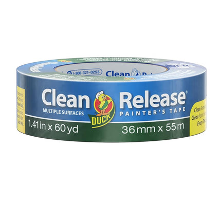 Duck 1135887 Clean Release Multiple Surfaces Painter's Tape, Blue (Single Roll), 1.41"x 60 yd