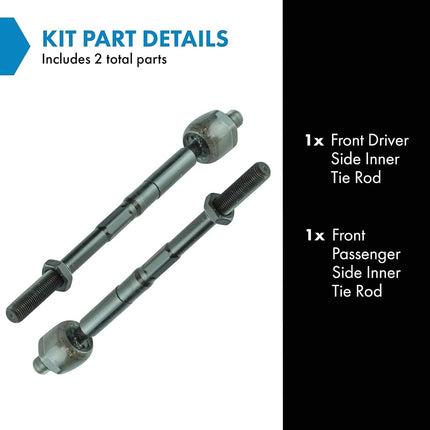 TRQ Front Inner Tie Rod Set 2 Piece Compatible with 2006-2007 Chevrolet Colorado 06-07 GMC Canyon 07-08 Isuzu i-290