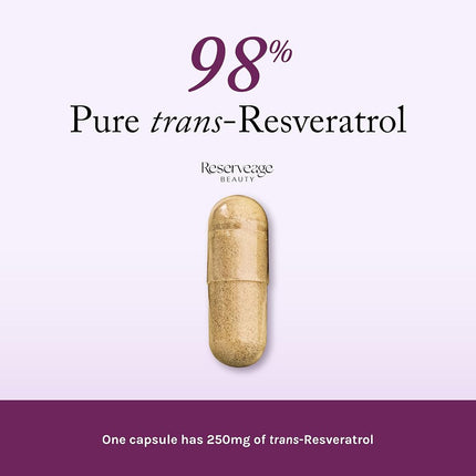 Reserveage Nutrition - Resveratrol 250 mg. - 60 Vegetarian Capsules