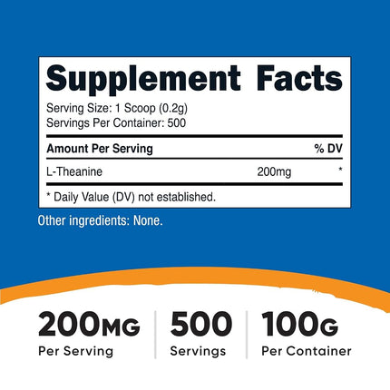 L-Theanine Unflavored 3.6 oz Nutricost