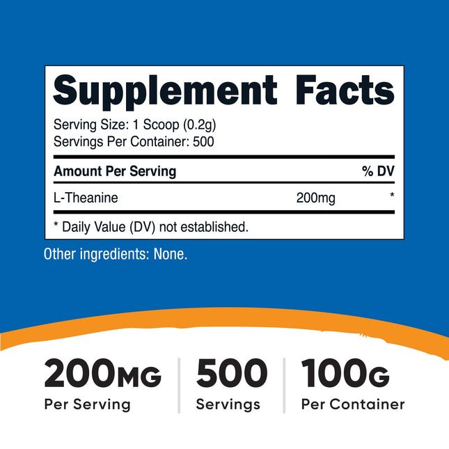 L-Theanine Unflavored 3.6 oz Nutricost