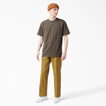 Camiseta de cuello redondo de manga corta gruesa Dickies para hombre, café chocolate, XG