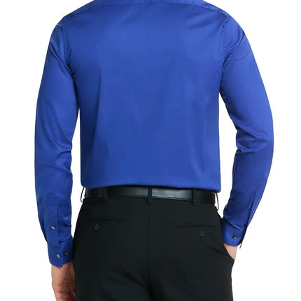 Van Heusen Men's Flex Collar Slim Fit Stretch Dress Shirt, Royal Blue, 17" Neck 34"-35" Sleeve