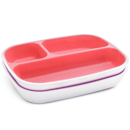 Munchkin Splash Kids Plates and Bowls Set, Set of 4, Pink/Purple
