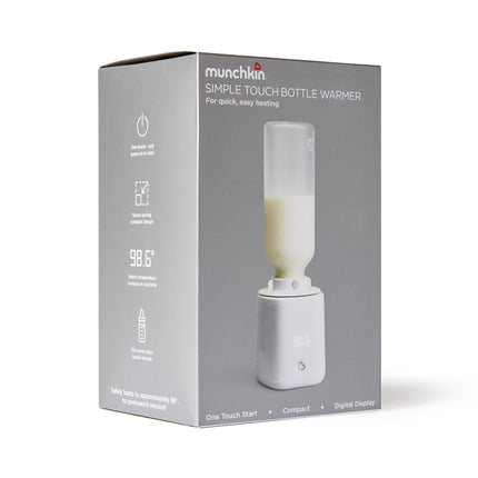 Calentador de biberones Munchkin Simple Touch con pantalla digital de temperatura - Sistema de calentamiento seguro y fácil hasta 37°C, compatible con la mayoría de las marcas de biberones